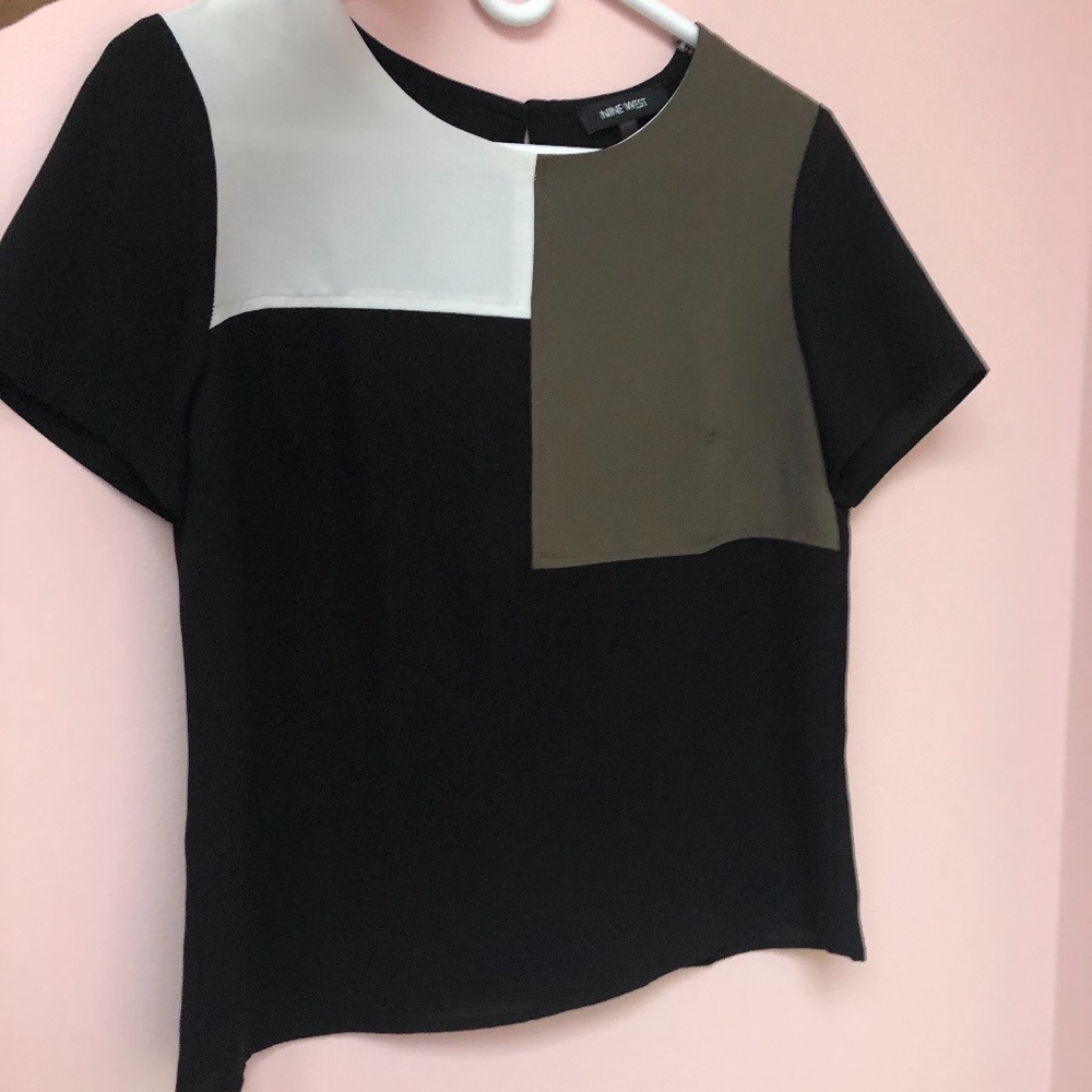 Nine West Geometric Blouse sz S